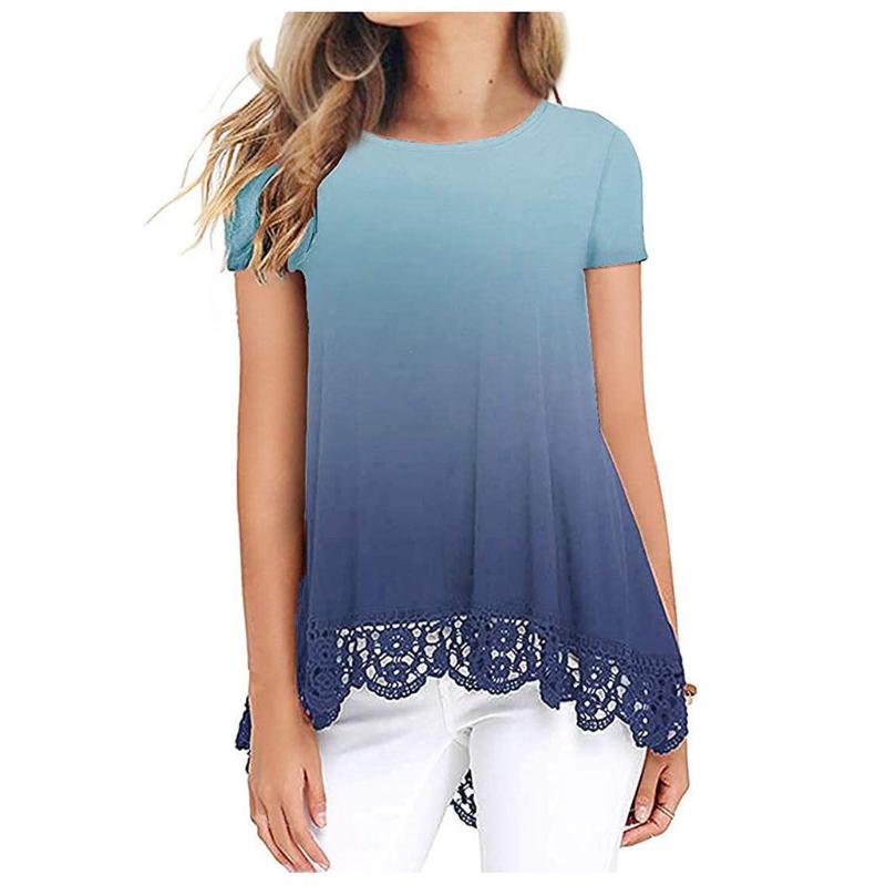 2020 Summer Blouse Women Short Sleeve Loose Lace Shirt Purple Casual Shirts Tie Dyeing Ladies Blouse Blusas Mujer De Moda 2020, Blue
2020 Summer Blouse Women Short Sleeve Loose Lace Shirt Purple Casual Shirts Tie Dyeing Ladies Blouse Blusas Mujer De Moda 2020, Blue