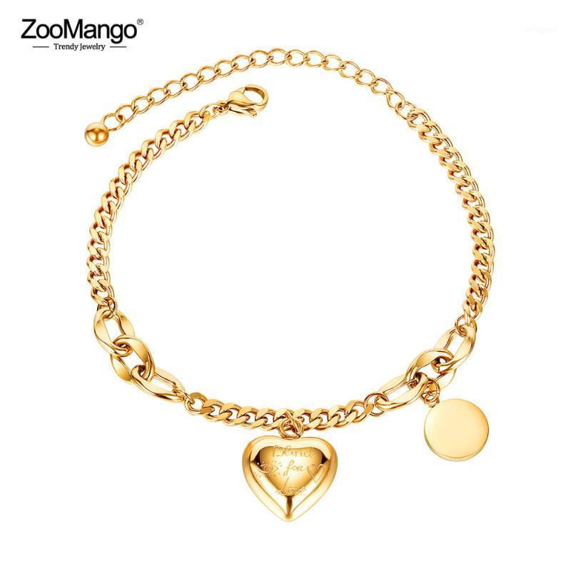 Charm Bracelets ZooMango Fashion Stainless Steel Love Heart & Round Tag For Women Girls Bohemia Chain Bracelet Jewelry ZOGS10661
Charm Bracelets ZooMango Fashion Stainless Steel Love Heart & Round Tag For Women Girls Bohemia Chain Bracelet Jewelry ZOGS10661