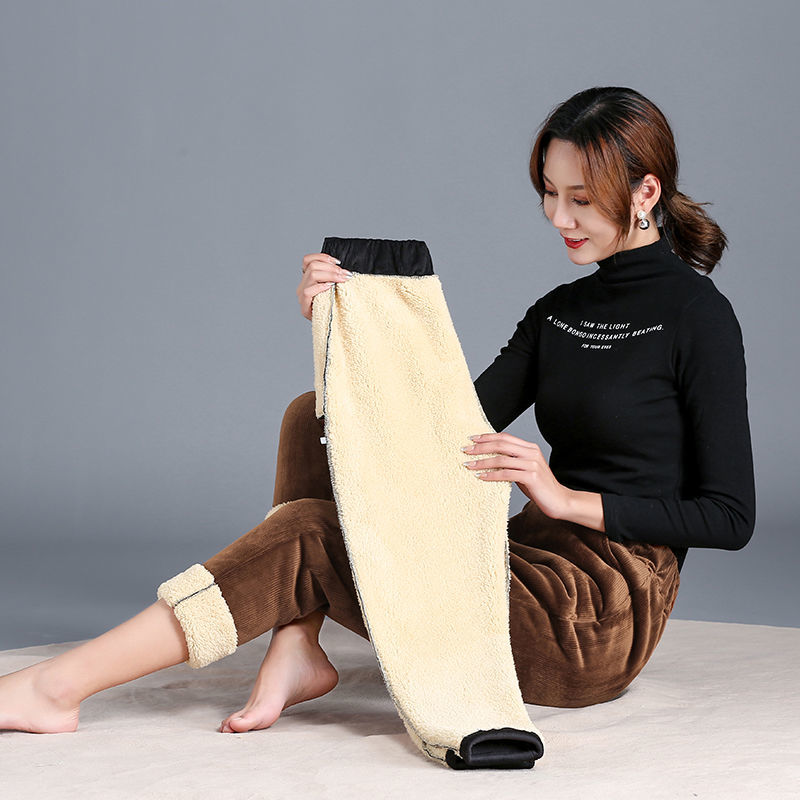 Casual thickening corduroy tights winter women plus hot size cashmere of vintage thin waist add velvet lady pants, Black.
Casual thickening corduroy tights winter women plus hot size cashmere of vintage thin waist add velvet lady pants, Black.