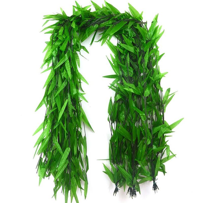50 Strands Artificial Vine Fake Leaves Silk Willow Rattan Wicker Twig For Jungle Party Supplies, Green
50 Strands Artificial Vine Fake Leaves Silk Willow Rattan Wicker Twig For Jungle Party Supplies, Green