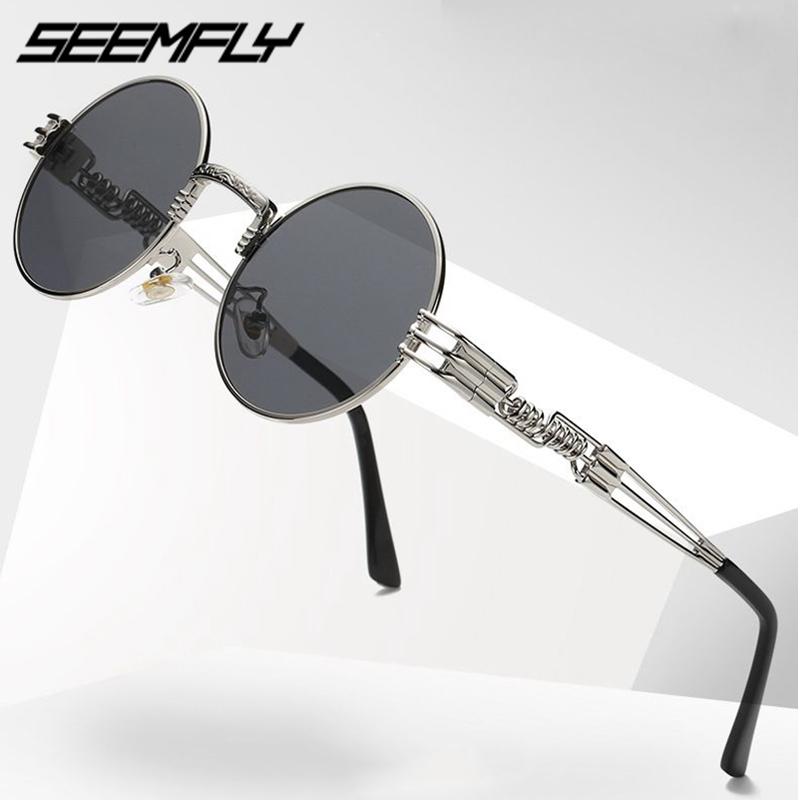 Seemfly Gothic Steampunk Round Sunglasses Men Women Alloy Eyeglasses Circle Shape Brand Sun Glasses Mirror High Quality UV400
Seemfly Gothic Steampunk Round Sunglasses Men Women Alloy Eyeglasses Circle Shape Brand Sun Glasses Mirror High Quality UV400