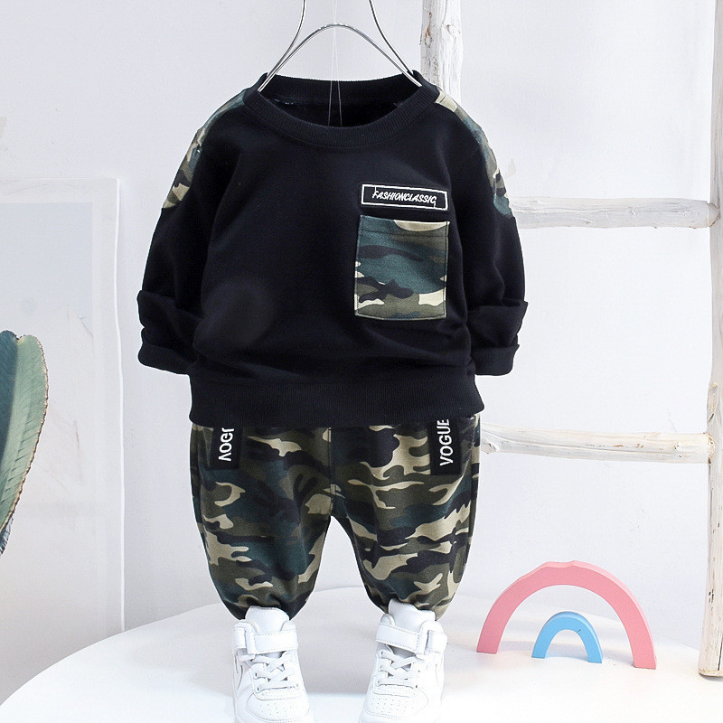 Spring Autumn Baby Boys Girls Clothes Fashion Cotton Infant Sports Suit for Boy Printed T-Shirt +Pants 2 pcs Children Clothing 201031