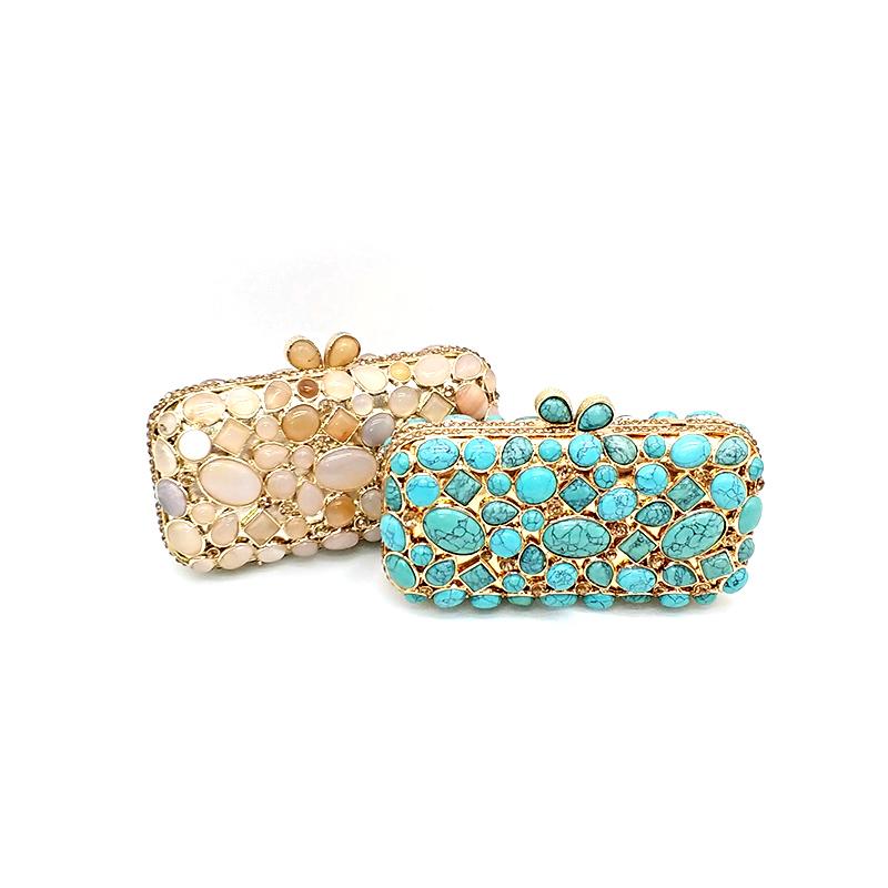 African traditional bridal wedding party Luxury women evening hollow out rhinestone classical elegant opal crystal bag, Color 1
African traditional bridal wedding party Luxury women evening hollow out rhinestone classical elegant opal crystal bag, Color 1