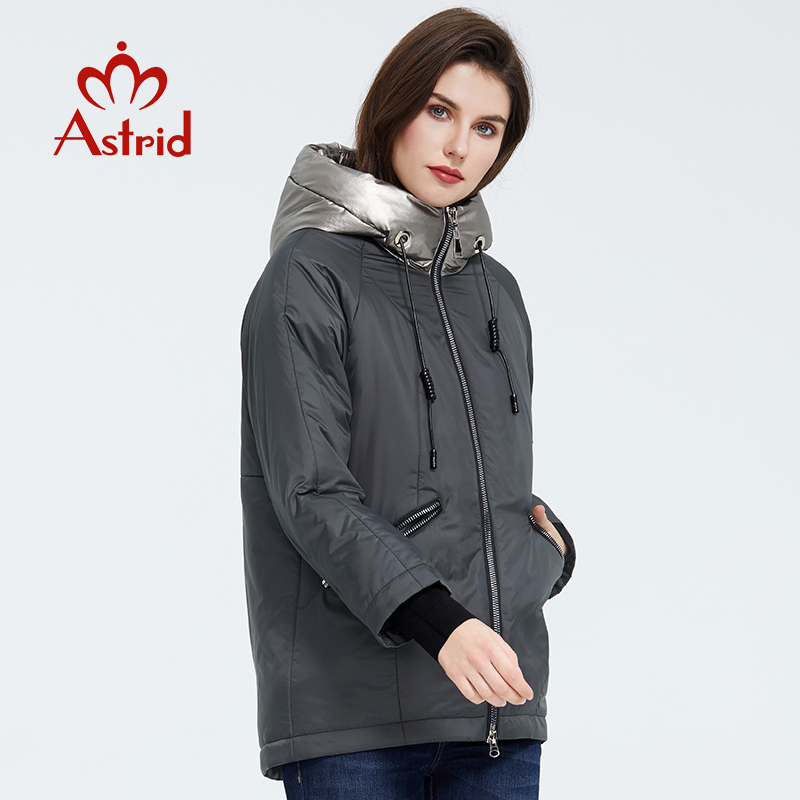Astrid new arrival Spring Young fashion Short women coat high quality female Outwear Casual Jacket Hooded Thin coat AM-9343 201217