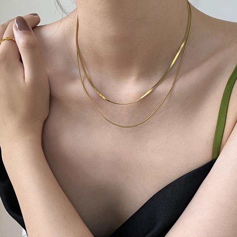 AENSOA Gold Snake -Bone Chain Choker Necklace for Women Punk Flat Blade Link Chain Multi-Layer Necklace Simple Collar Jewelry
AENSOA Gold Snake -Bone Chain Choker Necklace for Women Punk Flat Blade Link Chain Multi-Layer Necklace Simple Collar Jewelry