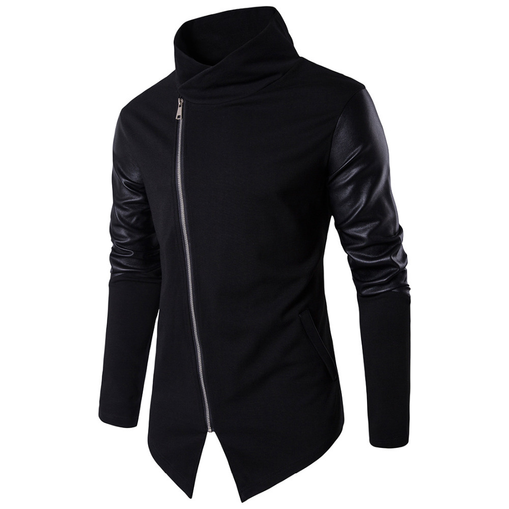 2021 Men in Leather Patchwork Sleeves... Asymmetrical Knit Designer... Thin Nightclub Men... Hip Hop Hoodies... of Streetwear. 7pmo, Black
2021 Men in Leather Patchwork Sleeves... Asymmetrical Knit Designer... Thin Nightclub Men... Hip Hop Hoodies... of Streetwear. 7pmo, Black