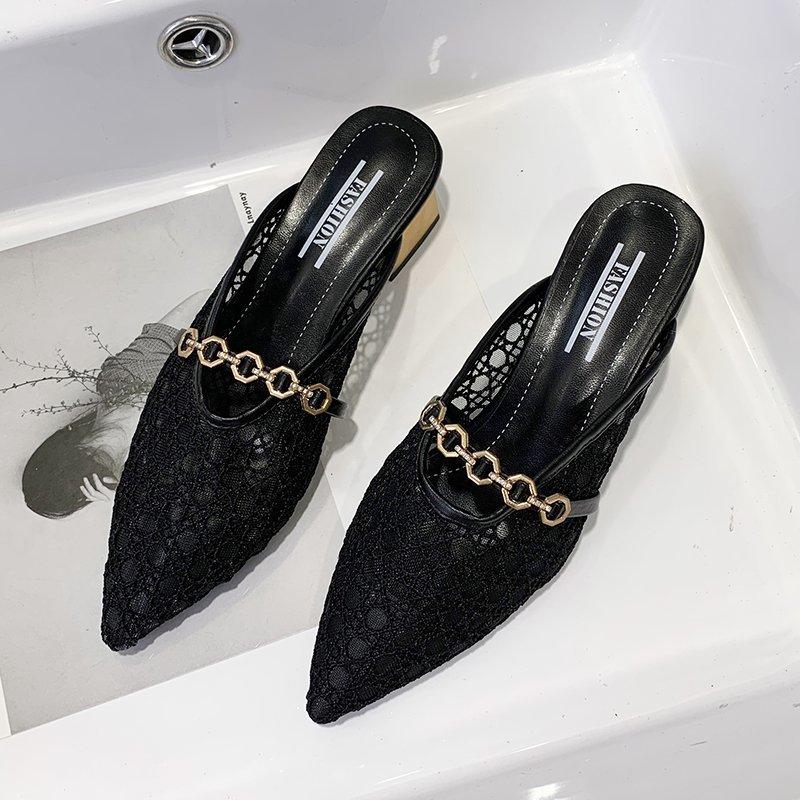 Women Slippers Hollow Mesh Closed Toes Half Slippers Female 2021 New Autumn Outer Wear Breathable Mid Heel Sandals Muller Shoes, Beige
Women Slippers Hollow Mesh Closed Toes Half Slippers Female 2021 New Autumn Outer Wear Breathable Mid Heel Sandals Muller Shoes, Beige