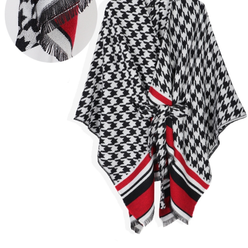 New Women Poncho Cape Open Front Cardigan Wrap Shawl Knitted Cashmere Sweater Coat Female Spring Autumn Capes 201214