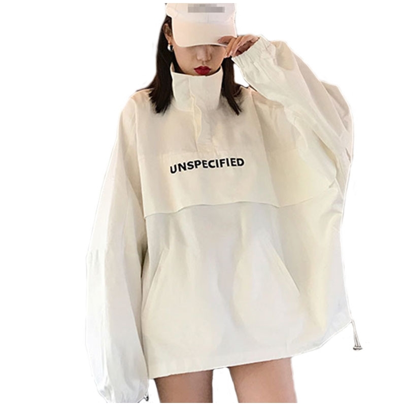 Spring Casual pullover jacket Unisex Plus Size Coat Embroidery Jacket Women Autumn Cotton Windbreaker Streetwear 201017