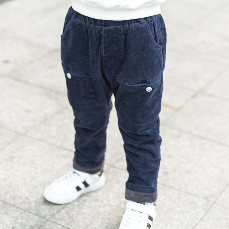 Baby Boy winter trousers for 2 4 6 8 10 years old children's corduroy pants baby boy warm thick velvet casual pants kids clothes LJ201127