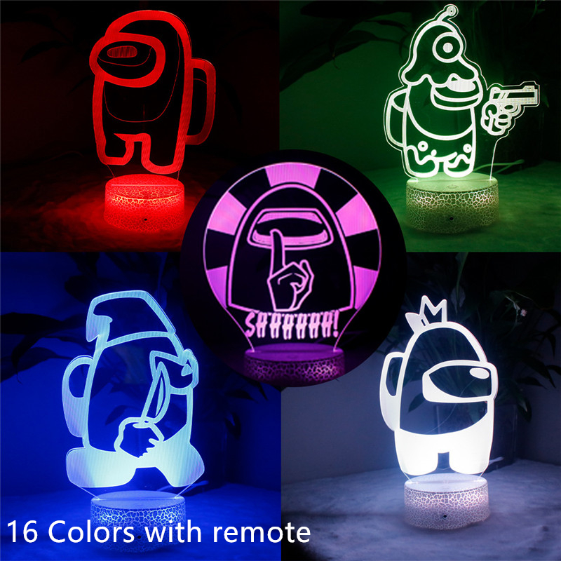 Among us Night Light Game lamp 16 Colors 3D Home Table Decor Atmosphere Bedside Night Lamps Gift Led Remote control Night Lamp
Among us Night Light Game lamp 16 Colors 3D Home Table Decor Atmosphere Bedside Night Lamps Gift Led Remote control Night Lamp