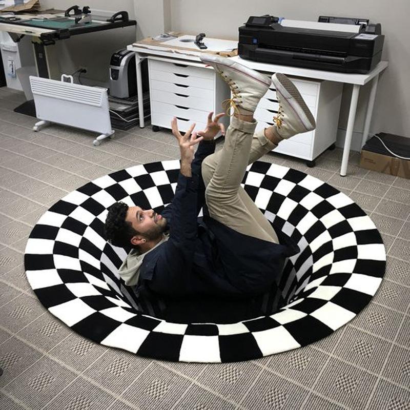 Black And White 3D Vision Round Carpet Bedroom Living Room Doormat Coffee Table Sofa Blanket Illusion Carpet Plaid Solid Mat Rug
Black And White 3D Vision Round Carpet Bedroom Living Room Doormat Coffee Table Sofa Blanket Illusion Carpet Plaid Solid Mat Rug