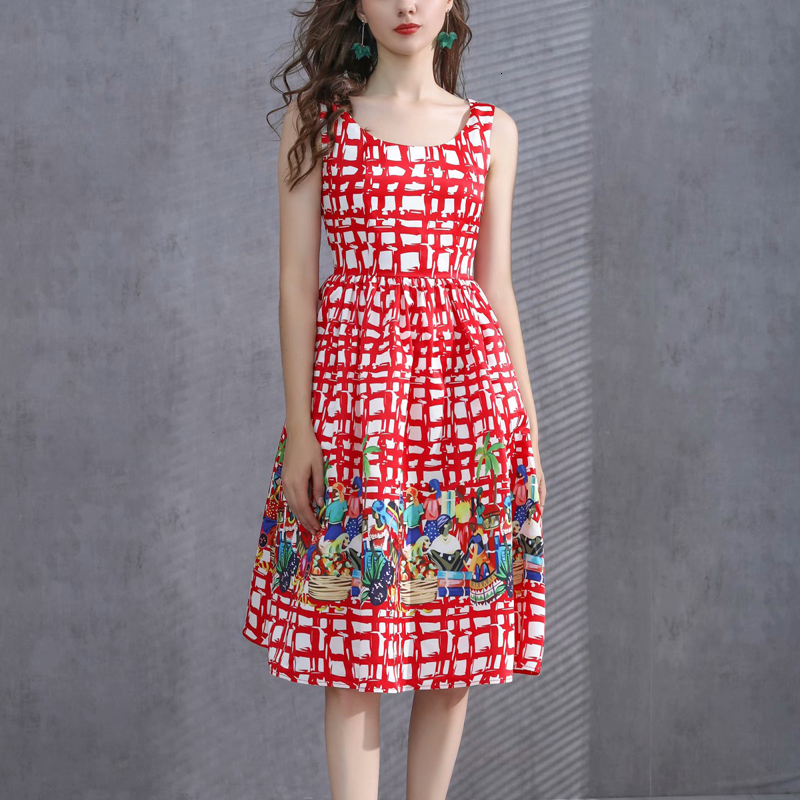 2021 Summer New Retro Printing Sleeveless Fine Temperament Mid-length Dress with High Quality Women' Clothes 07n3, Multiple
2021 Summer New Retro Printing Sleeveless Fine Temperament Mid-length Dress with High Quality Women' Clothes 07n3, Multiple