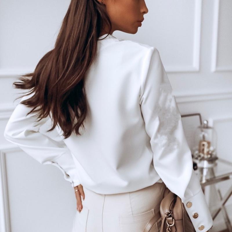 Womens Blouses Shirts Spring Women Retro Casual Long-Sleeved Button Ladies Korean Harajuku Office Solid Color Elegent Blouse Tops AAA