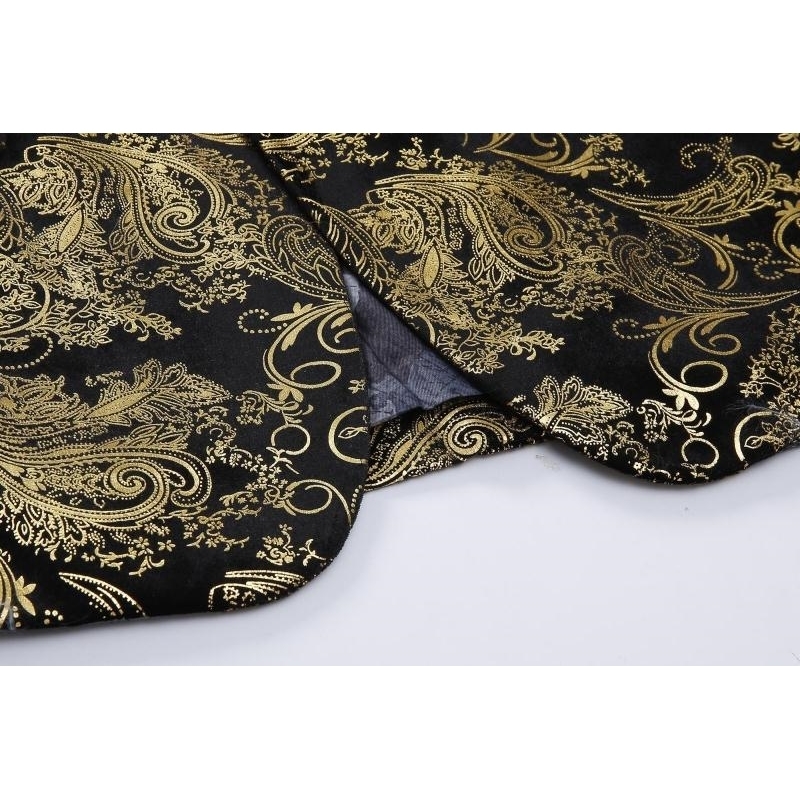 PLYHUNY Gold Printed Blazer Men Floral Casual Male Blazer Spring Arrival Fashion Mens Blazer Slim Fit Plus Asian Size 6XL 201104