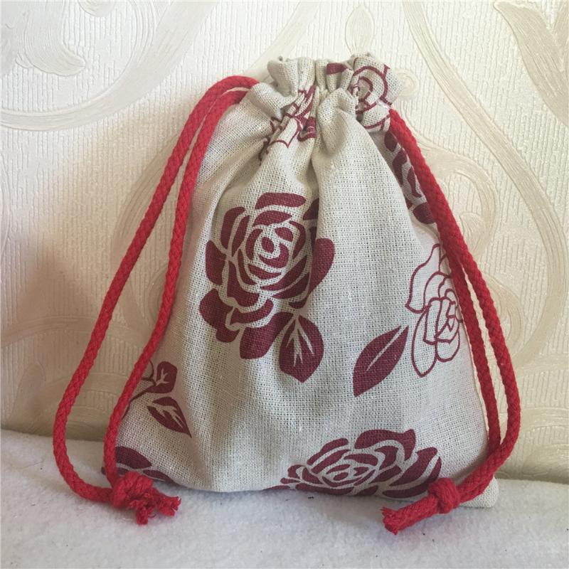 Gift Wrap 1pc Cotton Linen Drawstring Multi-purpose Pouch Party Bag Red Rose Flower 8201c
Gift Wrap 1pc Cotton Linen Drawstring Multi-purpose Pouch Party Bag Red Rose Flower 8201c