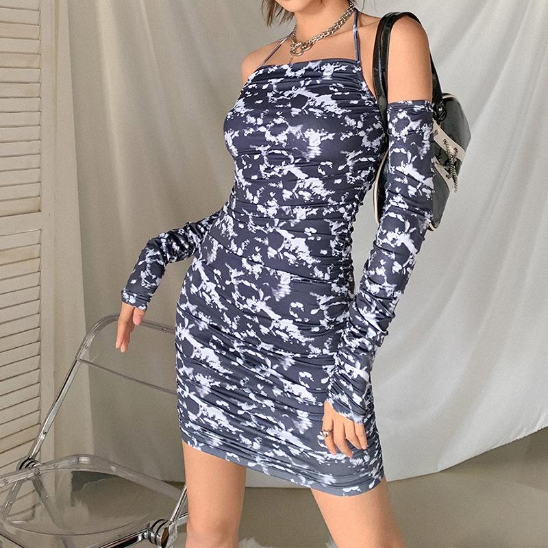 Autumn Elegant Fashion Women' Dress Sexy Club Backless Halter Neck Bodycon Pleated Mini Dress Off Shoulder Floral Print Vestido, Black
Autumn Elegant Fashion Women' Dress Sexy Club Backless Halter Neck Bodycon Pleated Mini Dress Off Shoulder Floral Print Vestido, Black