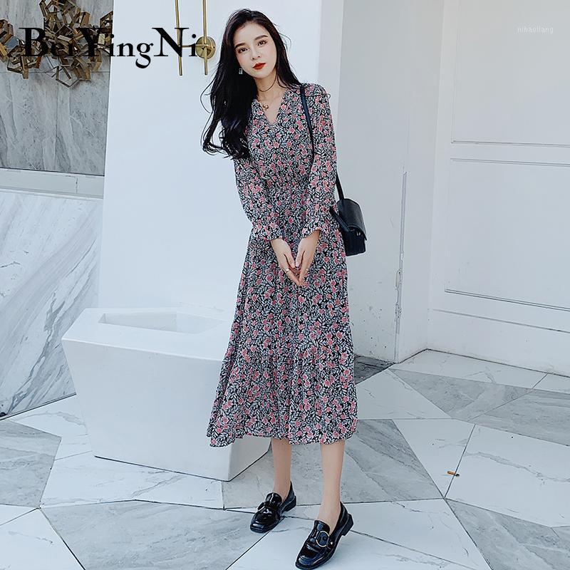 Beiyingni 2019 Spring Autumn Chiffon Dress Women Floral Print Full Sleeve Long Vintage Lady Dresses Pleated Casual Dress Vestido1, Black
Beiyingni 2019 Spring Autumn Chiffon Dress Women Floral Print Full Sleeve Long Vintage Lady Dresses Pleated Casual Dress Vestido1, Black