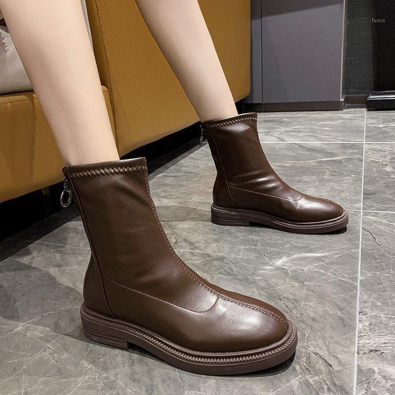 Boots Women New 2021 Back Zip Round Toe Shoes Flat Heel Zipper Luxury Designer Winter Footwear Ankle Rubber Black Low Rock1
Boots Women New 2021 Back Zip Round Toe Shoes Flat Heel Zipper Luxury Designer Winter Footwear Ankle Rubber Black Low Rock1