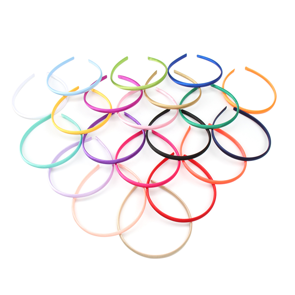 100Pieces/lot Solid Satin Covered Headband For Kid Girls 10 mm Width Candy Color Hairband Hair Accessories Hair Hoop LJ200903