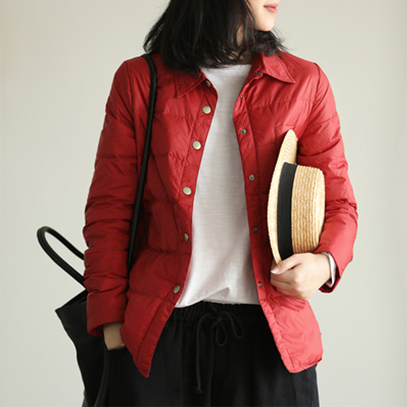 Fitaylor Autumn Winter Women Turn Down Collar Down Coat Ultra Light 90% White Duck Down Jacket Single Breasted Windproof Parkas 201214