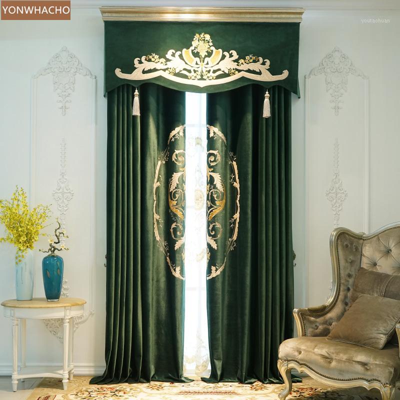 Custom curtains European upscale luxury villa dark green thick velvet embroidery cloth blackout curtain tulle valance drape B8001
Custom curtains European upscale luxury villa dark green thick velvet embroidery cloth blackout curtain tulle valance drape B8001