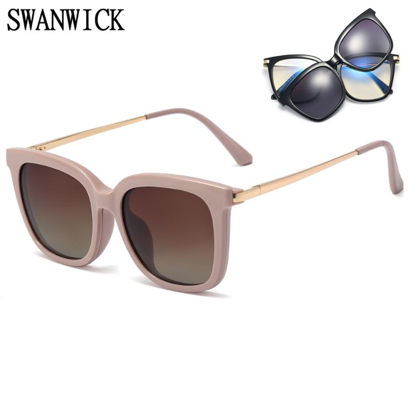 Sunglasses Swanwick Square Optical Anti Blue Light Glasses Frames Polarized Lens Clip On Retro Women Black Brown European Style, White;black
Sunglasses Swanwick Square Optical Anti Blue Light Glasses Frames Polarized Lens Clip On Retro Women Black Brown European Style, White;black