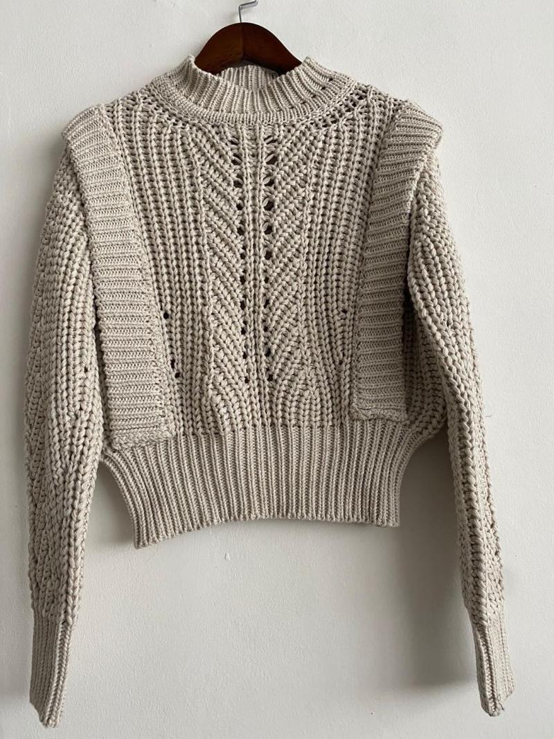 2020 Woman Short Knit Sweater o Neck Long Sleeves Ruffled Detail Hollow out Cotton pullovers Sweaters, Multi
2020 Woman Short Knit Sweater o Neck Long Sleeves Ruffled Detail Hollow out Cotton pullovers Sweaters, Multi