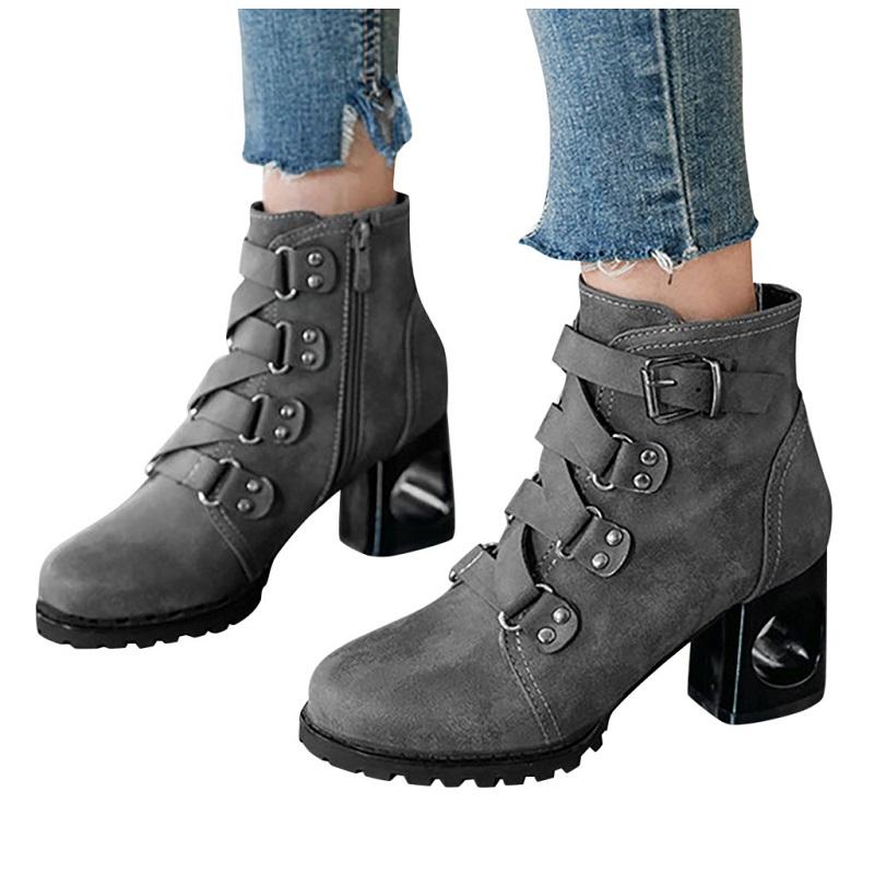 New women shoes high heels platform ankle boots autumn winter pu leather buckle strap punk boots ladies botas mujer, Black
New women shoes high heels platform ankle boots autumn winter pu leather buckle strap punk boots ladies botas mujer, Black
