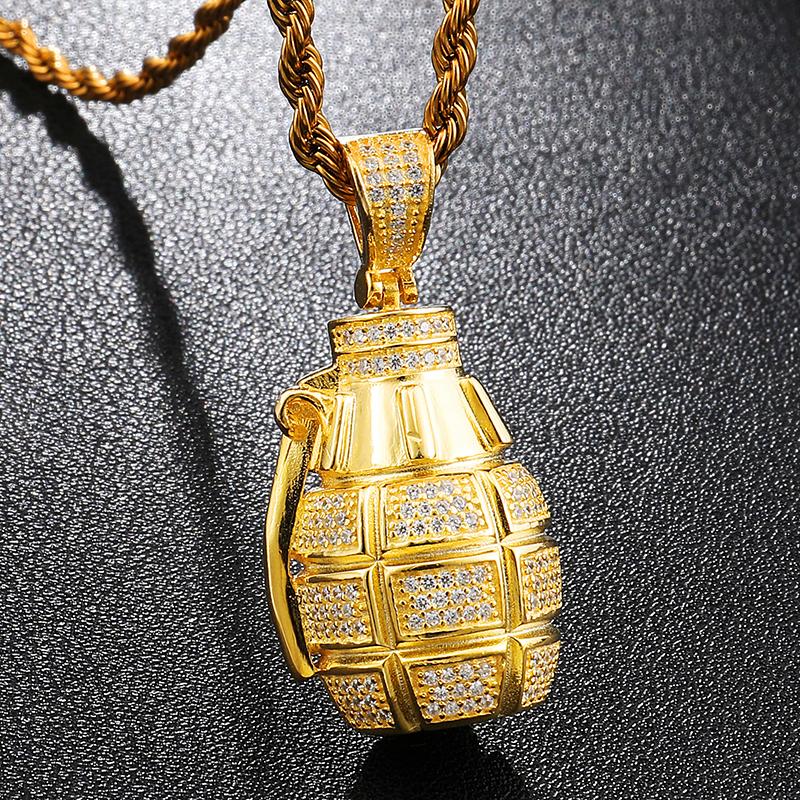 Pendant Necklaces D&Z Full + Zircon Hand Grenades Bombs Necklace Men Hip Hop Rock&Roll Iced Out Chain Colar Masculino
Pendant Necklaces D&Z Full + Zircon Hand Grenades Bombs Necklace Men Hip Hop Rock&Roll Iced Out Chain Colar Masculino