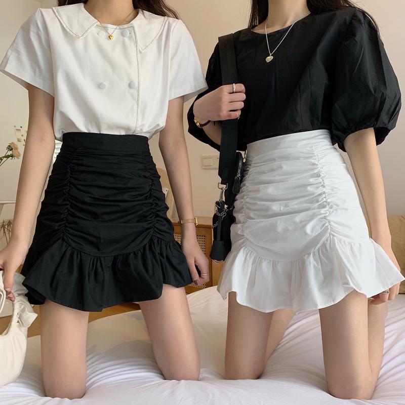 High Waist Slim Fishtail Skirts Female Spring Autumn New A-line Ruffles White Mini Skirt Korean Fashion Clothing Sweet Style Ins, Black
High Waist Slim Fishtail Skirts Female Spring Autumn New A-line Ruffles White Mini Skirt Korean Fashion Clothing Sweet Style Ins, Black