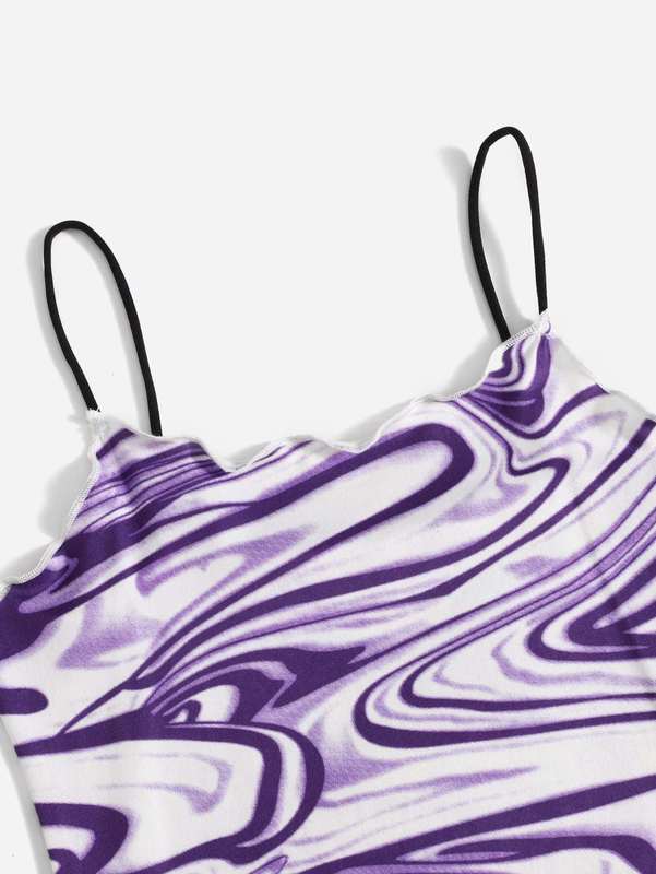 Girls Marble Print Dress SHE