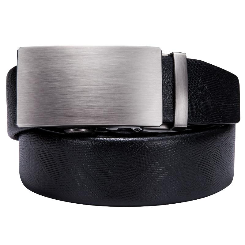 Belts Barry.Wang Men Fashion Belt Gray Square Buckle Black Leather Automatic Slide Formal Waist Strap For Male Jeans 
Belts Barry.Wang Men Fashion Belt Gray Square Buckle Black Leather Automatic Slide Formal Waist Strap For Male Jeans