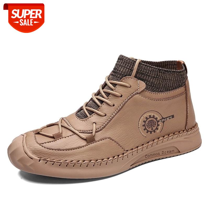 Leather Casual Shoes Breathable Men Shoes Classic High Top Motorcycle Men Sneakers Comfortable Lace-Up Hommes Chaussures #T69e
Leather Casual Shoes Breathable Men Shoes Classic High Top Motorcycle Men Sneakers Comfortable Lace-Up Hommes Chaussures #T69e