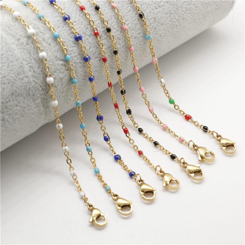 DoreenBeads 304 Stainless Steel Necklace Gold Plated Colorful Enamel Jewelry For Women Jewelry 49.5cm(19 4/8") long, 1 Piece
DoreenBeads 304 Stainless Steel Necklace Gold Plated Colorful Enamel Jewelry For Women Jewelry 49.5cm(19 4/8") long, 1 Piece