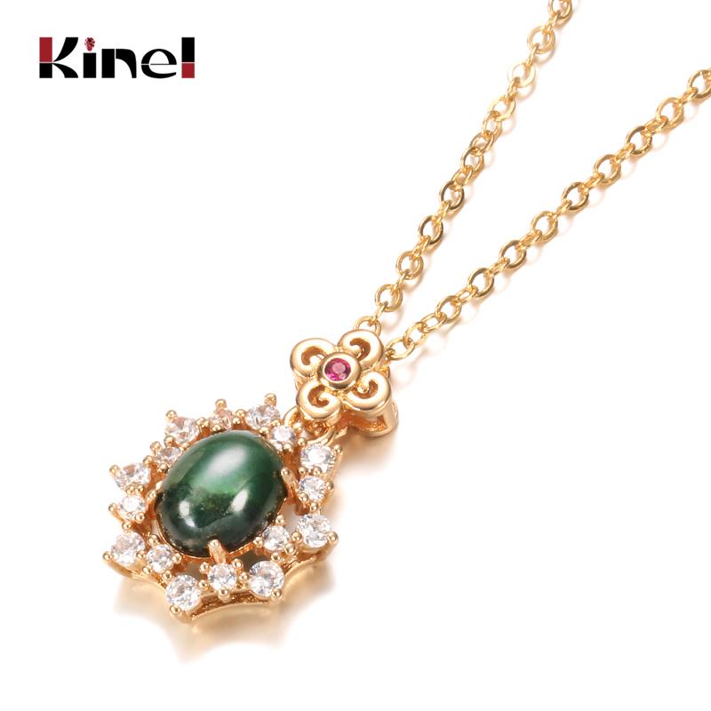 Chains Kinel Fine Oval Natural Stone Long Necklaces 585 Rose Gold Women Fashion Ethnic Bride Wedding Zircon Pendants Jewelry
Chains Kinel Fine Oval Natural Stone Long Necklaces 585 Rose Gold Women Fashion Ethnic Bride Wedding Zircon Pendants Jewelry