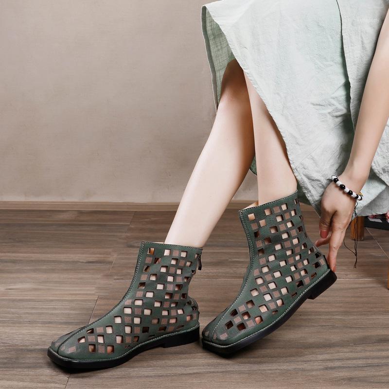 2020 Spring Summer Hollowed-out Girls Ankle Boots Low Heel Zippers Genuine Leather Flat Shoes Square Head Fashion Women Sandals1, Green
2020 Spring Summer Hollowed-out Girls Ankle Boots Low Heel Zippers Genuine Leather Flat Shoes Square Head Fashion Women Sandals1, Green