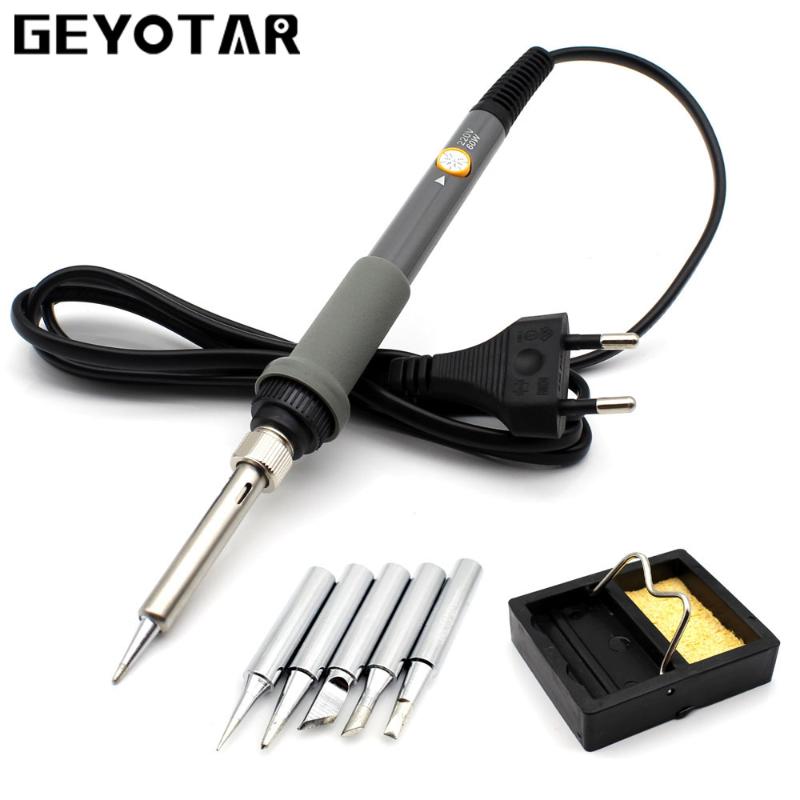 EU/US Plug 220V 60W Electrical Soldering Iron Adjustable Temperature Soldering Gun Welding Rework Repair Tool + 5pcs Solder Tip
EU/US Plug 220V 60W Electrical Soldering Iron Adjustable Temperature Soldering Gun Welding Rework Repair Tool + 5pcs Solder Tip