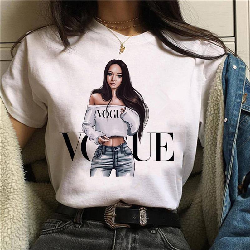 Vogue Fashion Women T shirt Cool Princess Printed Shirts Funny Harajuku Short Sleeve Female Tops