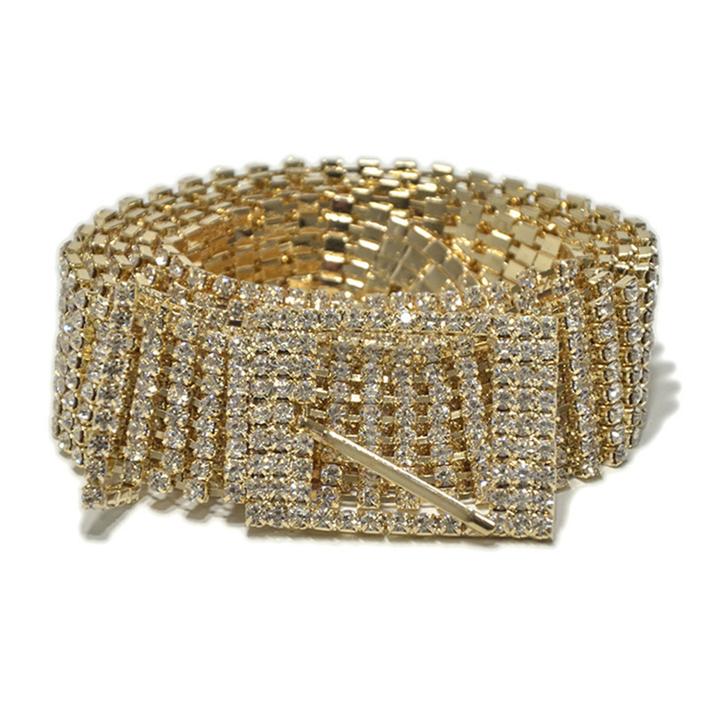 Womail Fashion Belt Chain Gold Women High Quality Sequin Belts For Dress Shiny Waistband Women Party Dress Belt Chain T200411