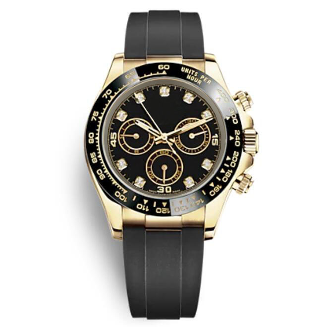 Casual Fashion Ceramic Bezel Black Wristwatches Mens Rubber Strap Sports Watch Men Designer Gold Watches Chronograph Chrono Montre homme de luxe, Box
Casual Fashion Ceramic Bezel Black Wristwatches Mens Rubber Strap Sports Watch Men Designer Gold Watches Chronograph Chrono Montre homme de luxe, Box
