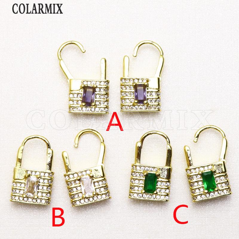 Stud 5 Pairs Lock Earrings Hook Jewelry Fashion For Women Mix Colors Crystal Jewels 51046
Stud 5 Pairs Lock Earrings Hook Jewelry Fashion For Women Mix Colors Crystal Jewels 51046