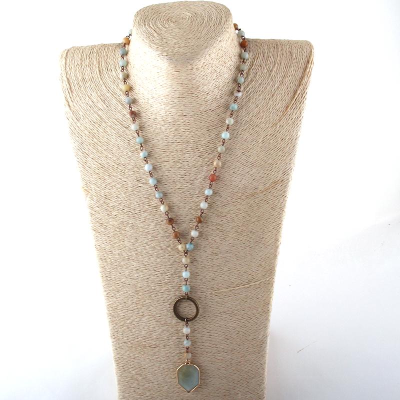 MOODPC Fashion Jewelry 6mm Natural Stone Rosary Chain And Glass Bead Stone Pendant Necklaces Women Ethnic Necklace
MOODPC Fashion Jewelry 6mm Natural Stone Rosary Chain And Glass Bead Stone Pendant Necklaces Women Ethnic Necklace