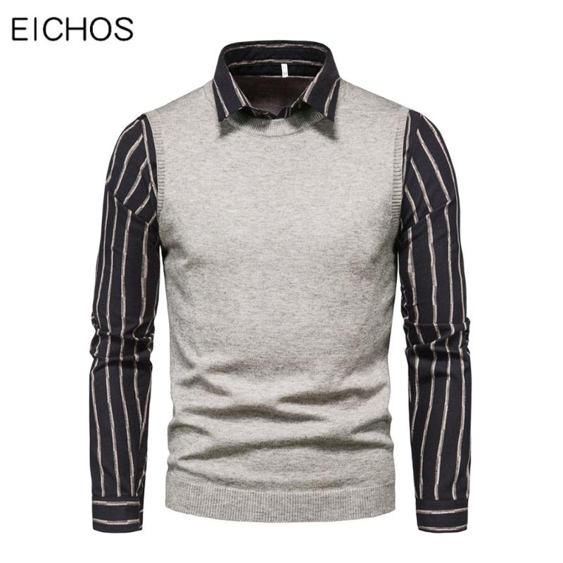 Sweaters For Men Vintage Pullover Autumn Fashion Fake Two Piece Knitted Sweater Turn-down Collar Sweater Shirt Male Clothes, Black
Sweaters For Men Vintage Pullover Autumn Fashion Fake Two Piece Knitted Sweater Turn-down Collar Sweater Shirt Male Clothes, Black