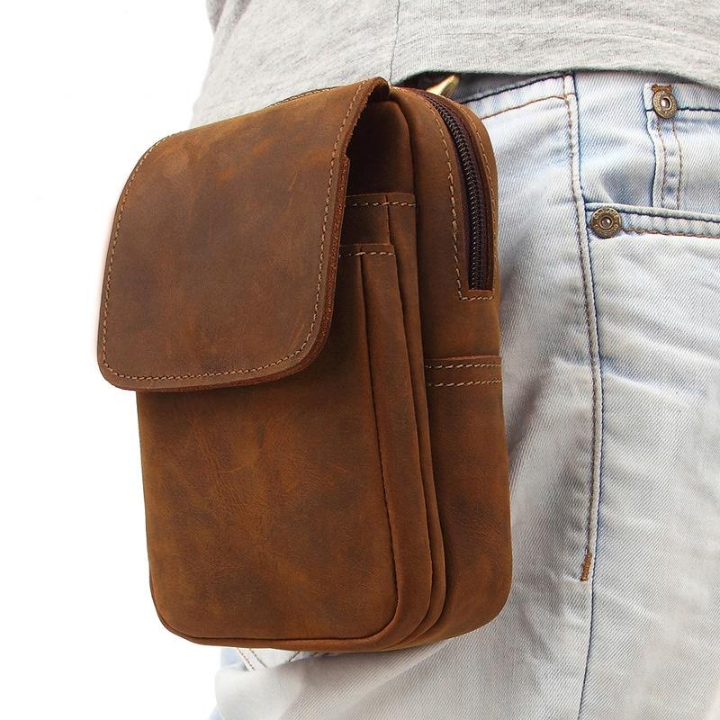 Men's Leather Belt Bag Leather Mobile Phone Bag Retro Outdoor Three-Layer Belt Small Hanging, Brown
Men's Leather Belt Bag Leather Mobile Phone Bag Retro Outdoor Three-Layer Belt Small Hanging, Brown