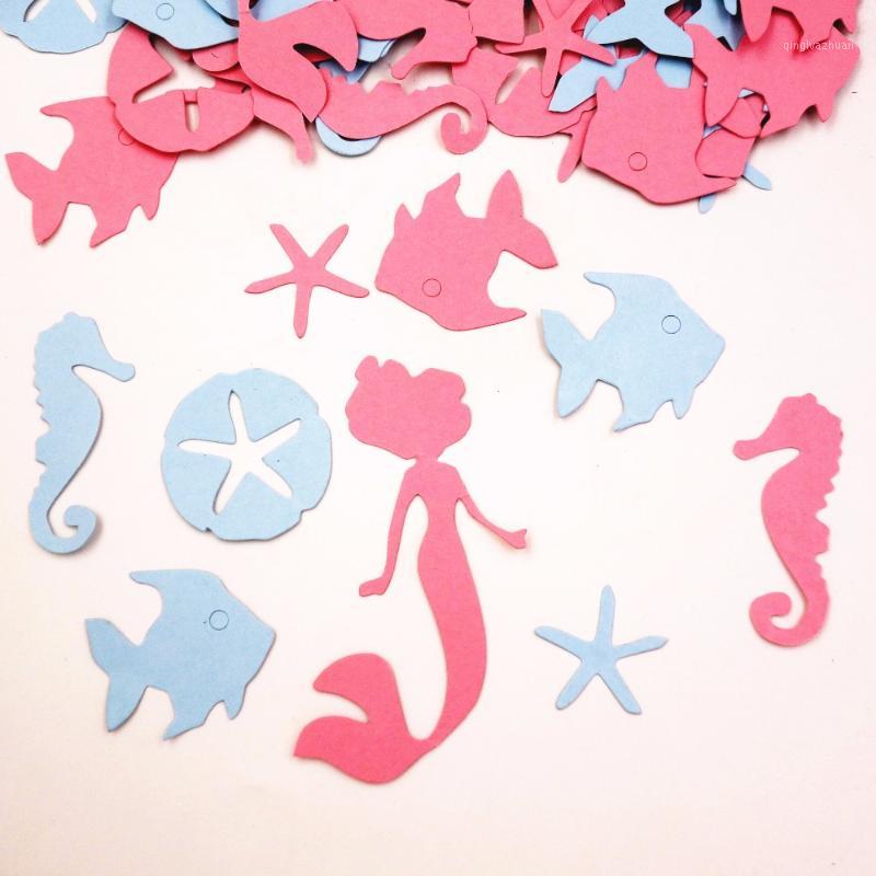 

100Pcs/Lot Ocean Marine Seahorse Starfish Theme Party Paper Confetti Animal Birthday Table Confetti1 Banner Flags