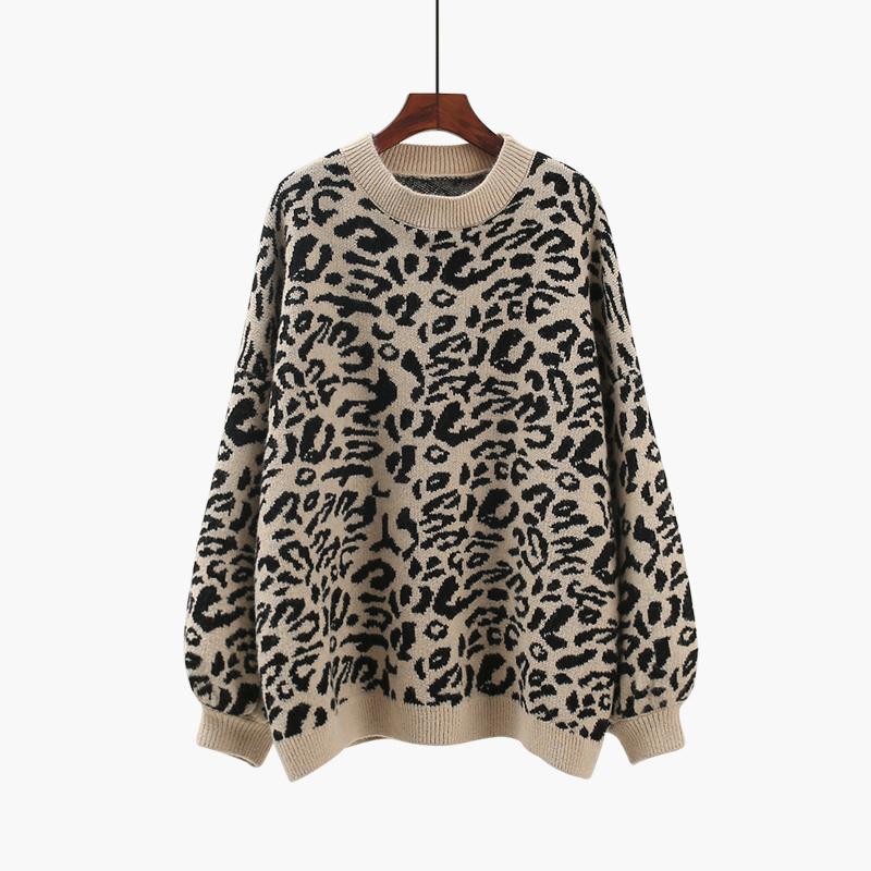 Autumn 2021 new leopard print sweater women's pullover Korean version loose lazy style small fresh sweater top, Beige
Autumn 2021 new leopard print sweater women's pullover Korean version loose lazy style small fresh sweater top, Beige