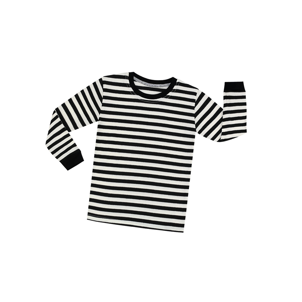 Black White Cotton Full Sleeve Striped Pajamas Sets Boys Christmas Pajama Sets Children Sleepwear Baby Nightwear Kids Homewear LJ201216