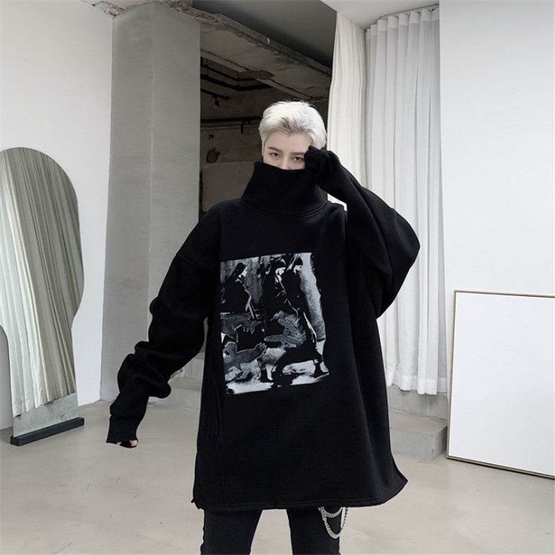 Homens gola alta impresso velo grosso quente pulver hoodie masculino streetwear hip hop punk gtico solto casual moletom outerwear, Black
Homens gola alta impresso velo grosso quente pulver hoodie masculino streetwear hip hop punk gtico solto casual moletom outerwear, Black