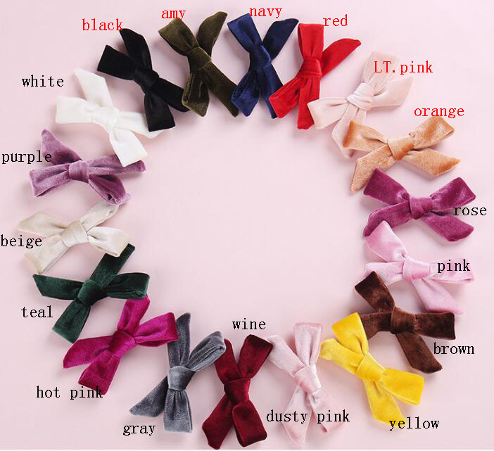 36pc/lot Wholesale Girls Velvet Hair Bow With Nylon Headband kids girls gift Christmas hair accessories LJ201226